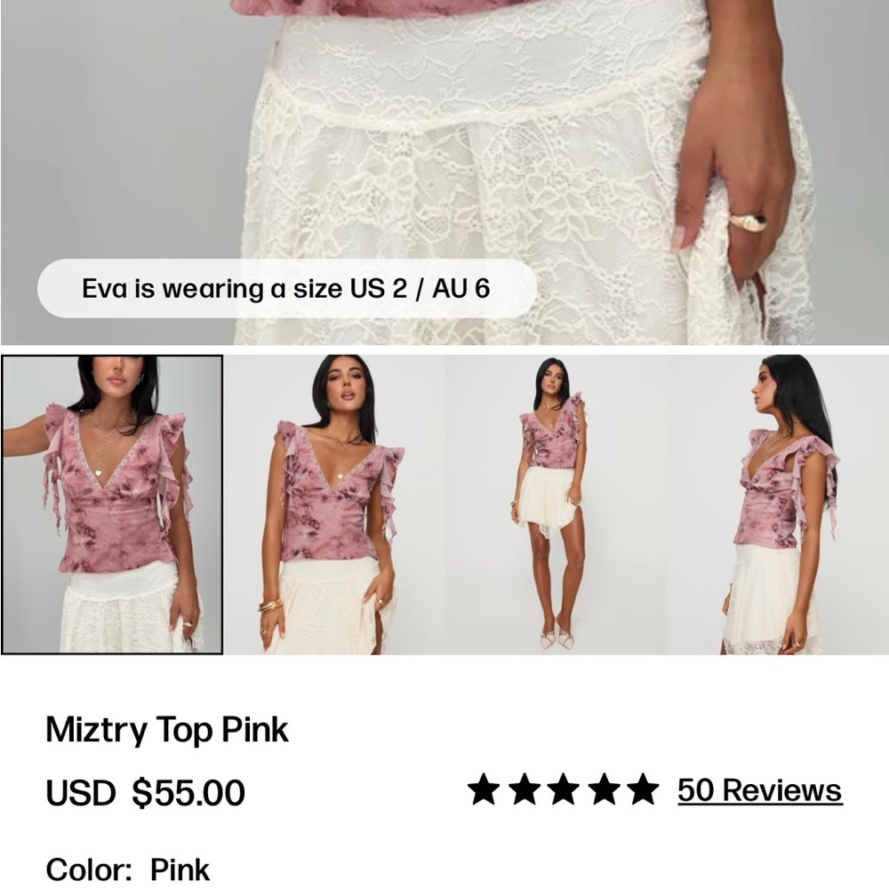 Princess Polly Miztry Top Pink - Picture 5 of 11